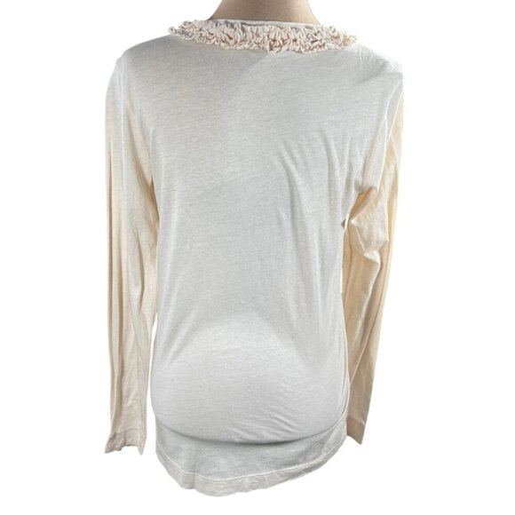 J. Crew Button Front Cardigan Sweater Ruffle Trim Light Peach Size S Small - Picture 3 of 7